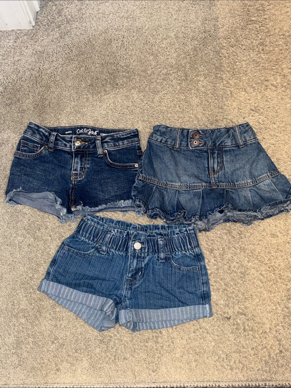 Girls Denim Shorts & Skort Set - Blue Size 4-5